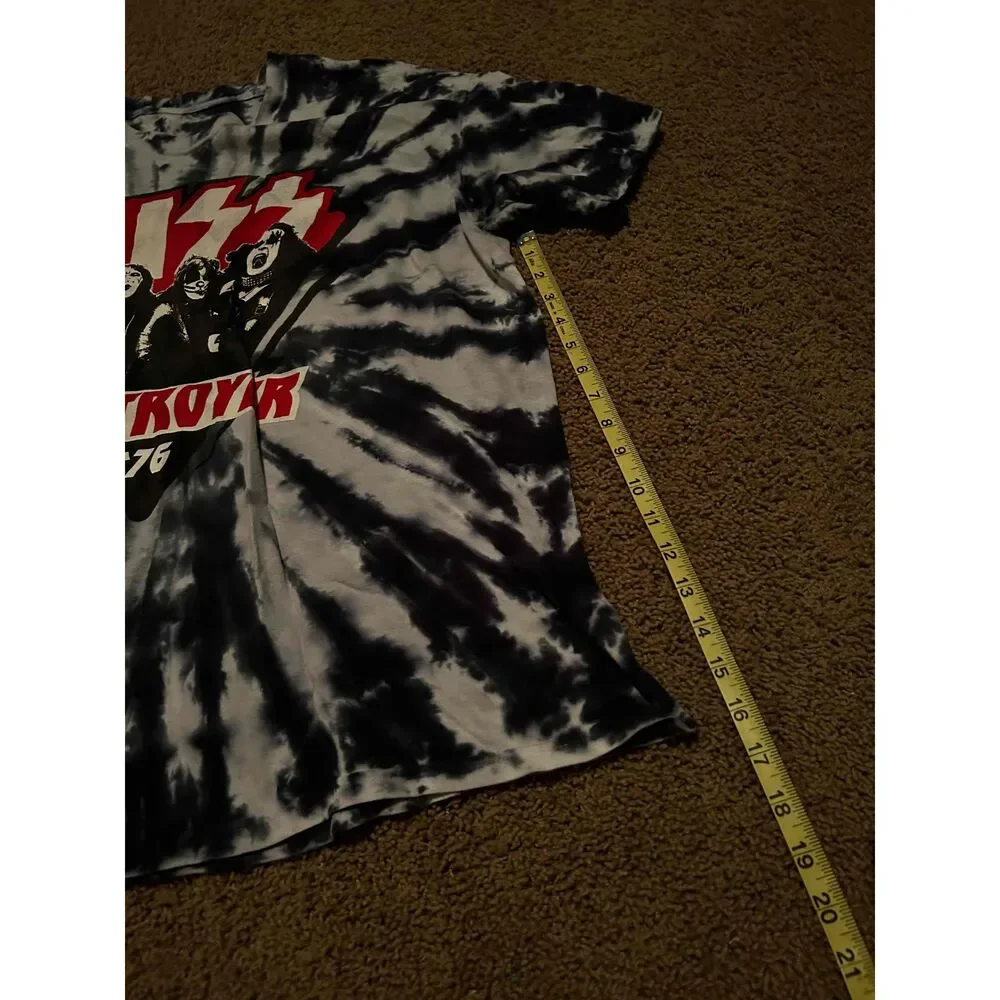 Liquid Blue KISS Destroyer 76 Tour Tie Dye Graphic Band T-Shirt Size XL - Picture 5 of 5